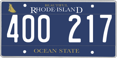 RI license plate 400217