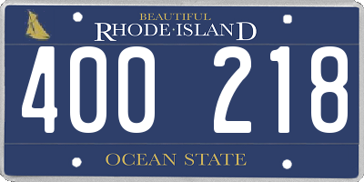 RI license plate 400218