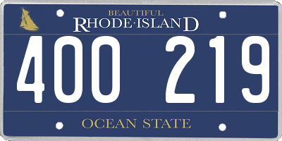 RI license plate 400219