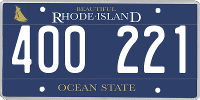 RI license plate 400221