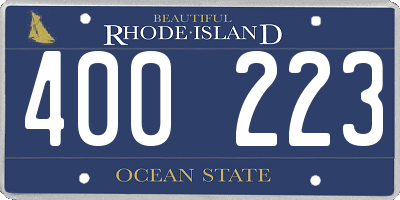 RI license plate 400223