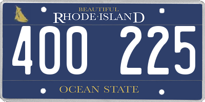RI license plate 400225
