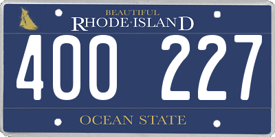 RI license plate 400227