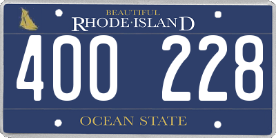 RI license plate 400228