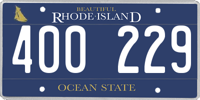 RI license plate 400229