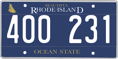 RI license plate 400231