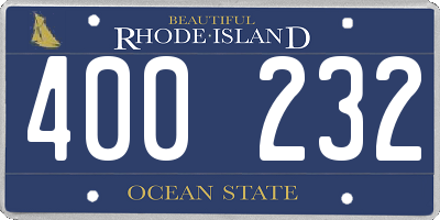 RI license plate 400232