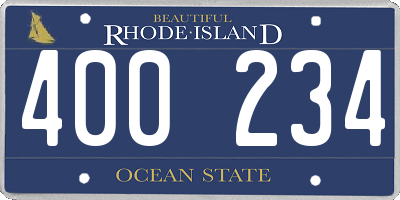 RI license plate 400234