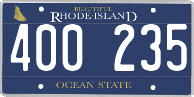 RI license plate 400235