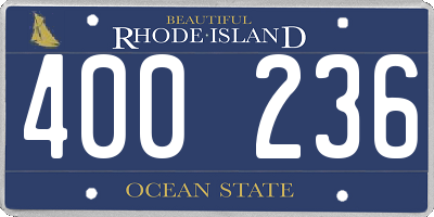RI license plate 400236
