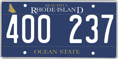 RI license plate 400237