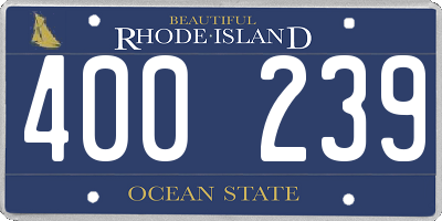 RI license plate 400239