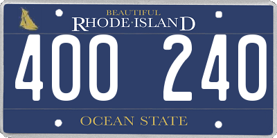 RI license plate 400240