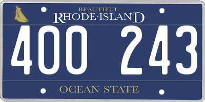 RI license plate 400243