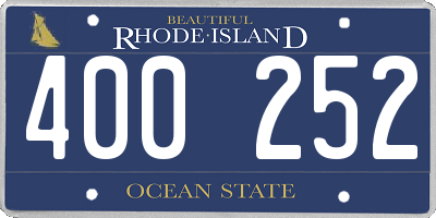 RI license plate 400252