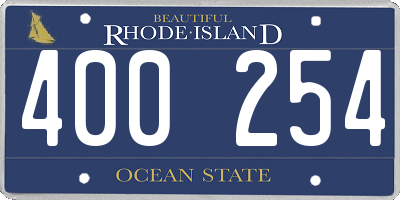 RI license plate 400254