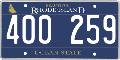 RI license plate 400259