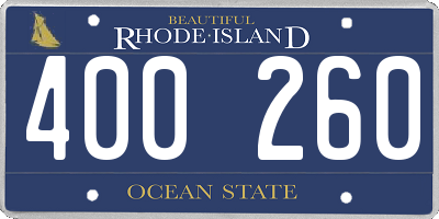 RI license plate 400260