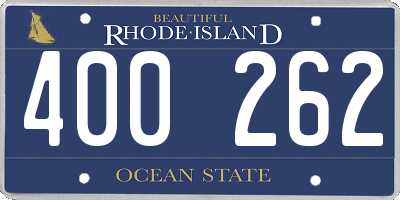 RI license plate 400262