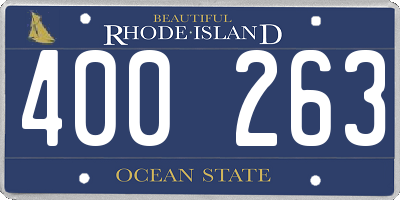 RI license plate 400263