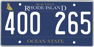 RI license plate 400265