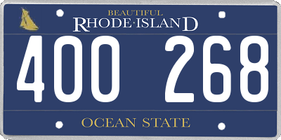 RI license plate 400268