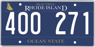 RI license plate 400271