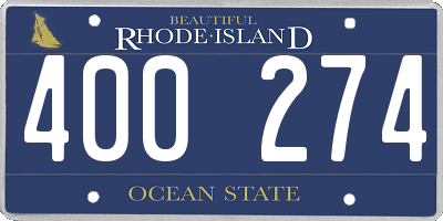 RI license plate 400274