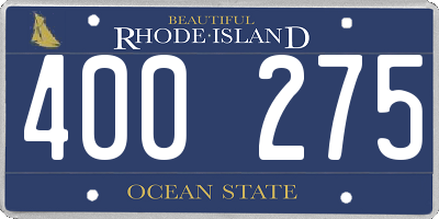 RI license plate 400275