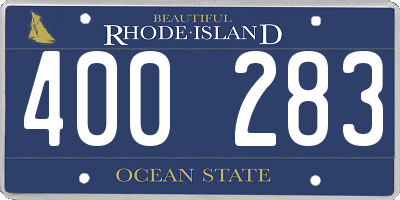 RI license plate 400283