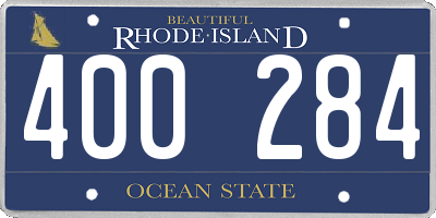 RI license plate 400284