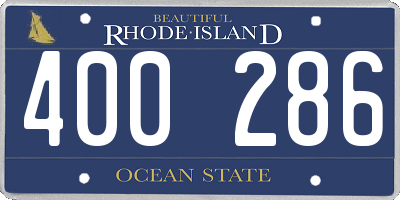 RI license plate 400286