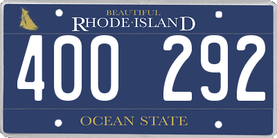 RI license plate 400292