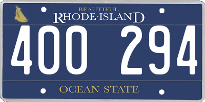 RI license plate 400294