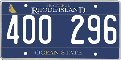RI license plate 400296