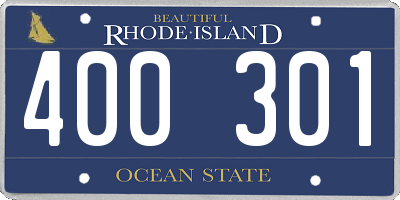 RI license plate 400301