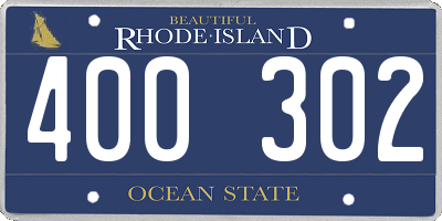 RI license plate 400302