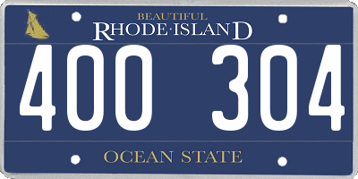 RI license plate 400304