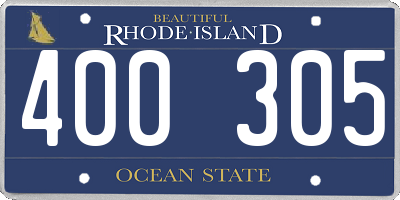 RI license plate 400305