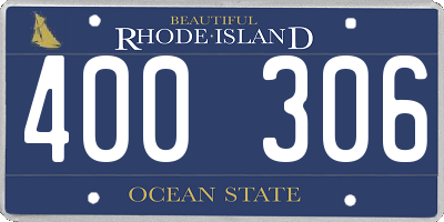 RI license plate 400306