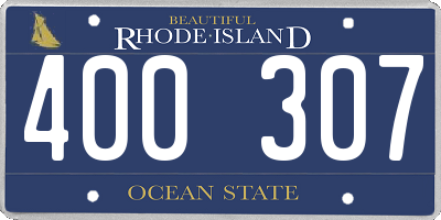 RI license plate 400307