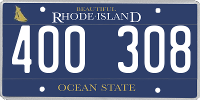RI license plate 400308
