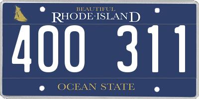 RI license plate 400311