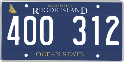 RI license plate 400312