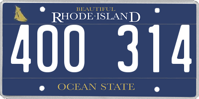 RI license plate 400314