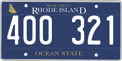 RI license plate 400321