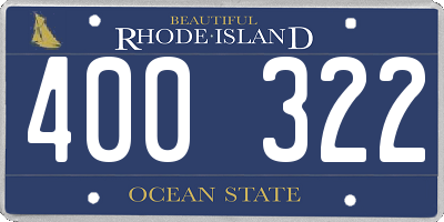 RI license plate 400322