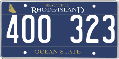 RI license plate 400323