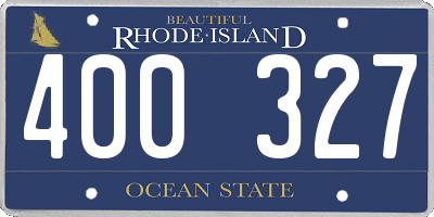 RI license plate 400327