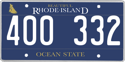 RI license plate 400332